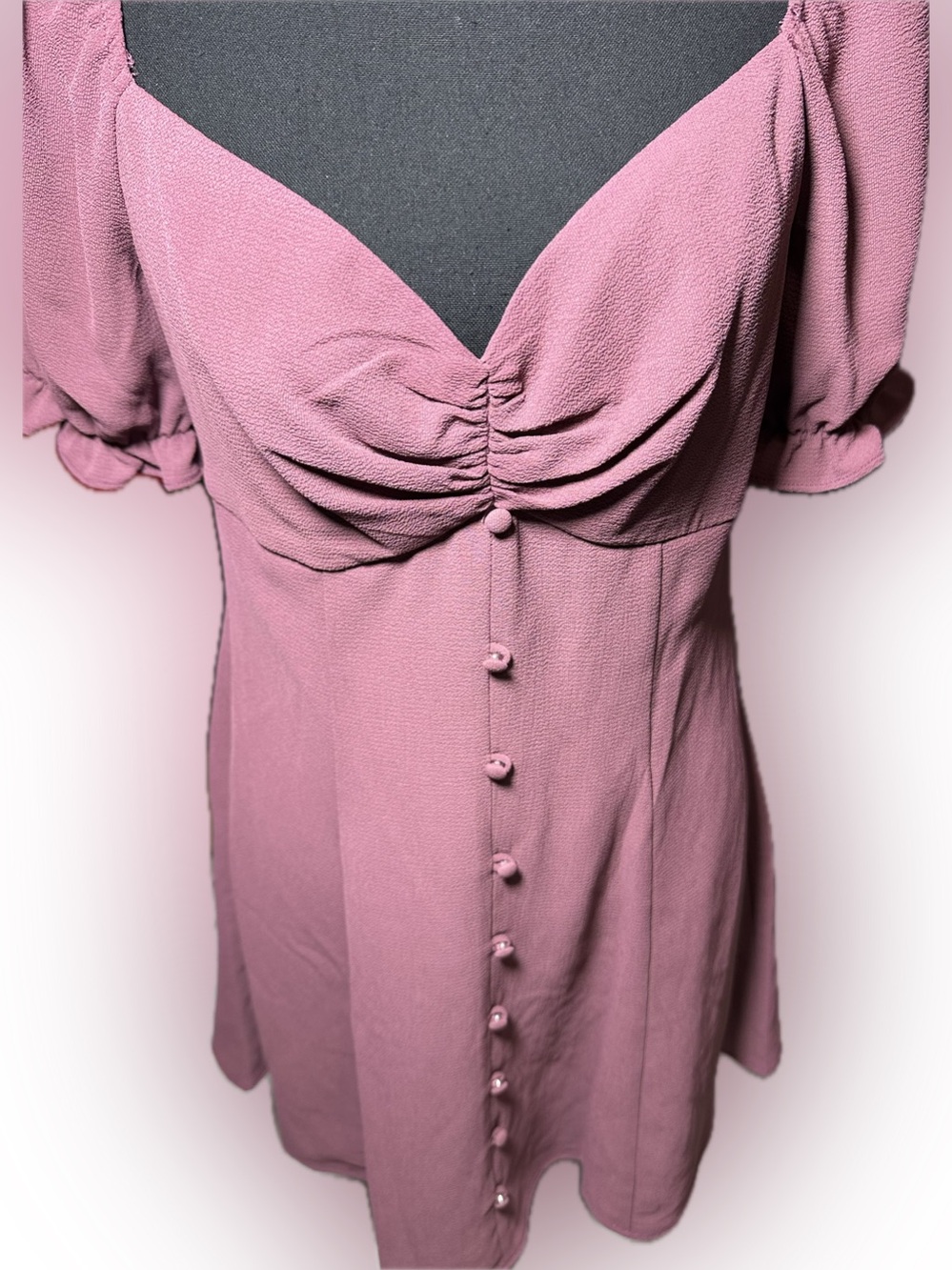 City Studio Dusty Rose Button-Front Midi Dress - Picture 4 of 6